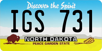 ND license plate IGS731