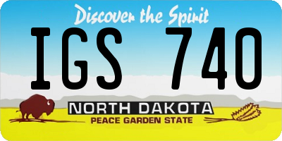ND license plate IGS740