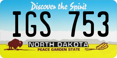 ND license plate IGS753