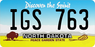 ND license plate IGS763