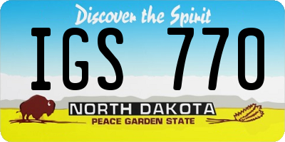 ND license plate IGS770