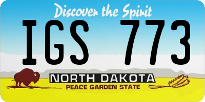 ND license plate IGS773