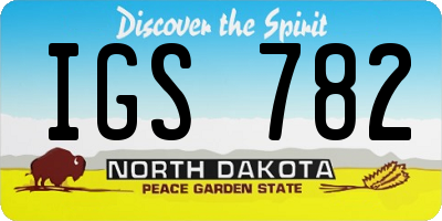 ND license plate IGS782
