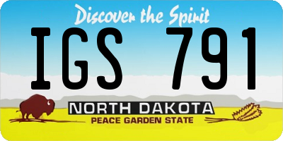 ND license plate IGS791