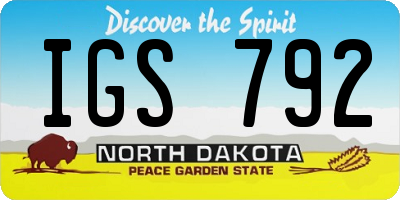 ND license plate IGS792