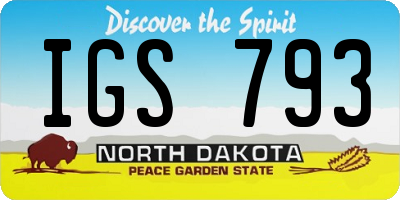 ND license plate IGS793