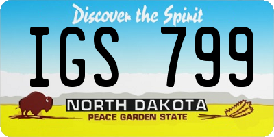 ND license plate IGS799