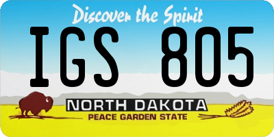 ND license plate IGS805