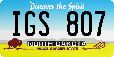 ND license plate IGS807