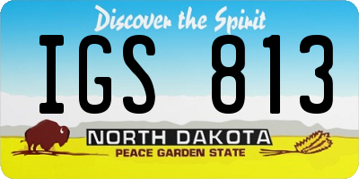 ND license plate IGS813