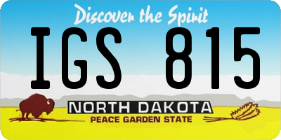 ND license plate IGS815