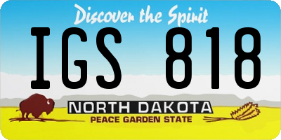 ND license plate IGS818