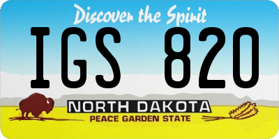 ND license plate IGS820
