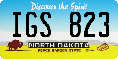 ND license plate IGS823