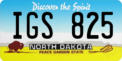 ND license plate IGS825
