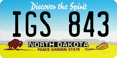 ND license plate IGS843