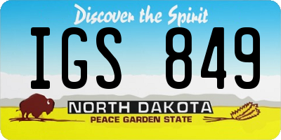 ND license plate IGS849