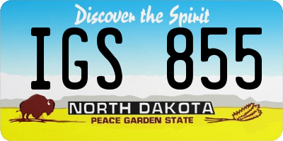 ND license plate IGS855