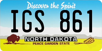ND license plate IGS861