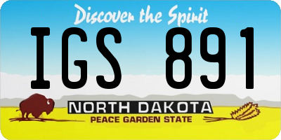 ND license plate IGS891