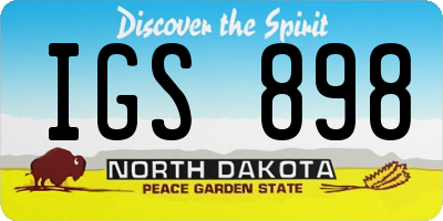 ND license plate IGS898