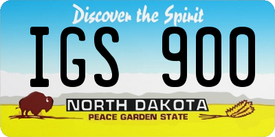 ND license plate IGS900