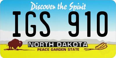 ND license plate IGS910