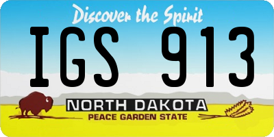 ND license plate IGS913