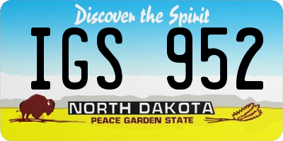 ND license plate IGS952