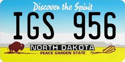 ND license plate IGS956