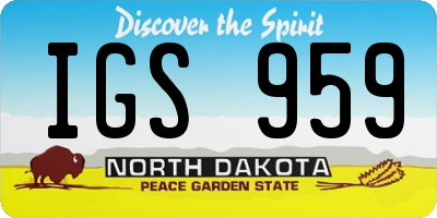ND license plate IGS959