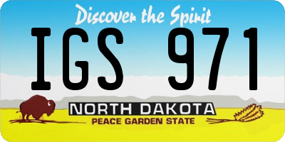 ND license plate IGS971