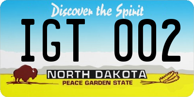 ND license plate IGT002