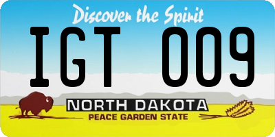 ND license plate IGT009