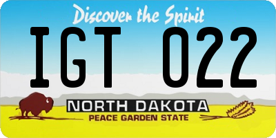 ND license plate IGT022