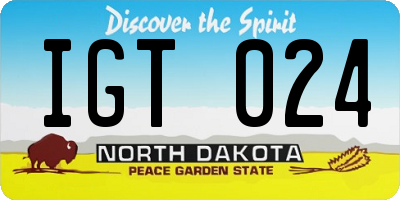 ND license plate IGT024