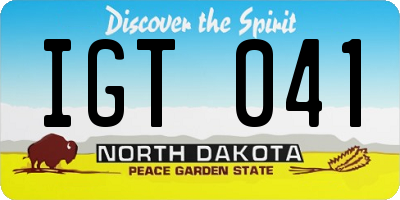 ND license plate IGT041