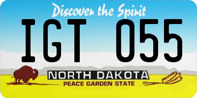 ND license plate IGT055
