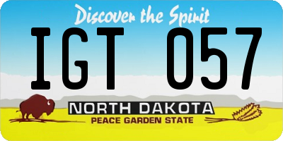 ND license plate IGT057