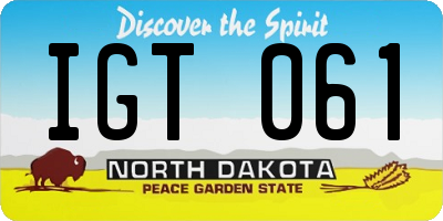 ND license plate IGT061