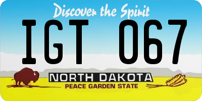 ND license plate IGT067