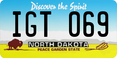 ND license plate IGT069