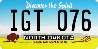 ND license plate IGT076