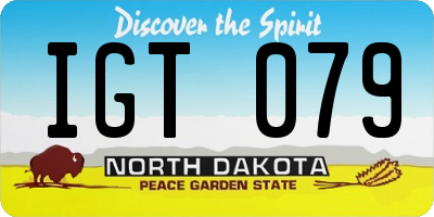 ND license plate IGT079