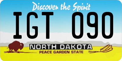 ND license plate IGT090