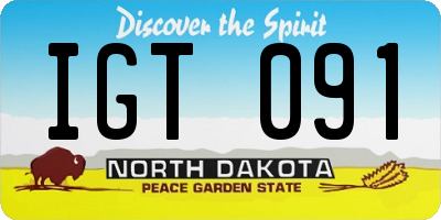 ND license plate IGT091