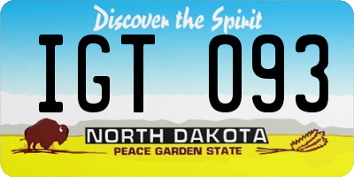 ND license plate IGT093