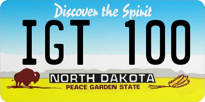 ND license plate IGT100