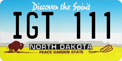 ND license plate IGT111
