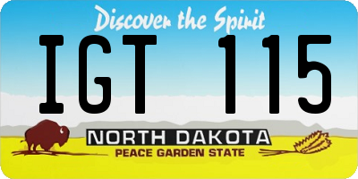 ND license plate IGT115